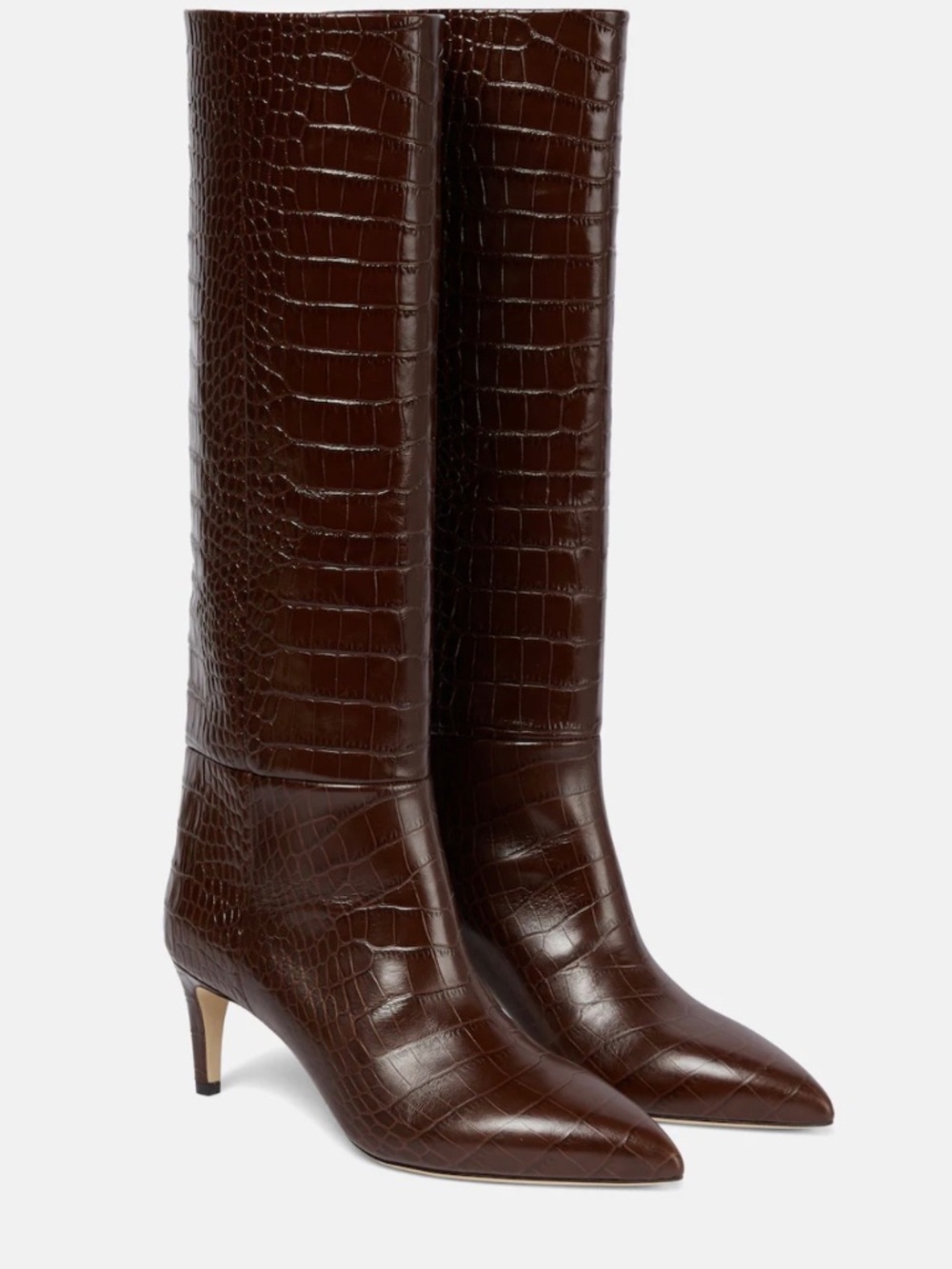 Paris Texas Croc-effect leather knee-high boots